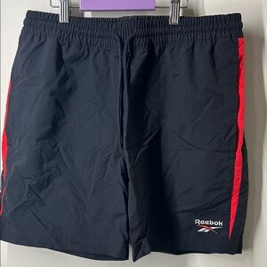 Reebok Black Shorts with Red Stripes